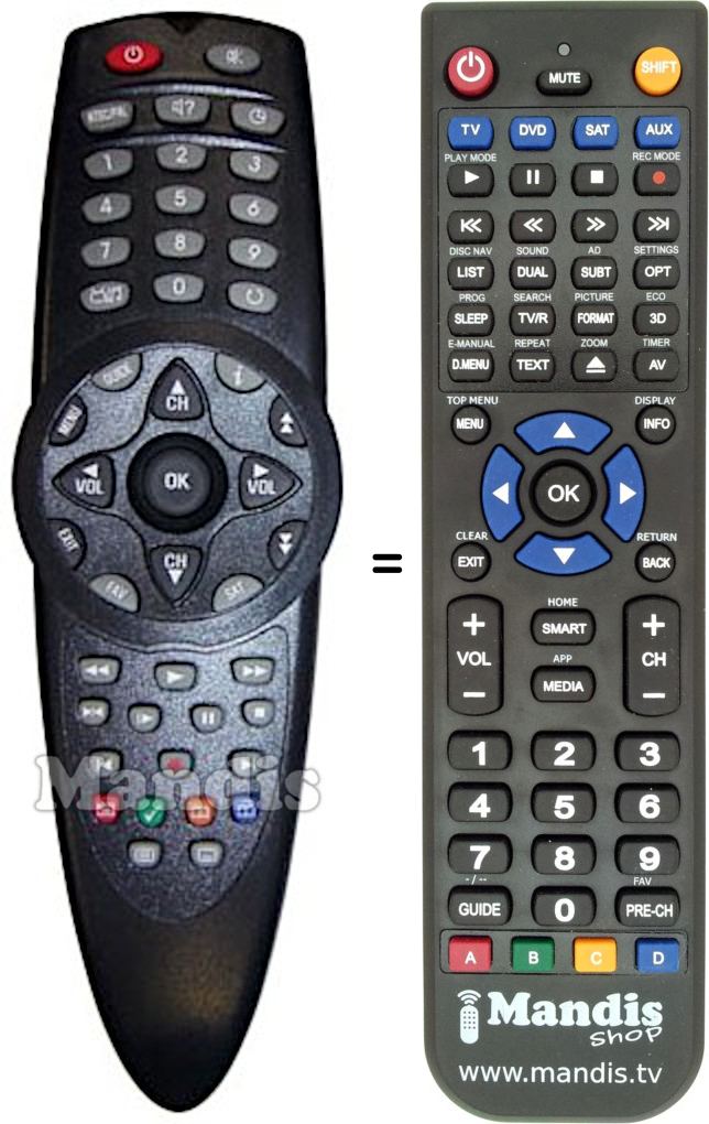 Replacement remote control TELEWIRE REMCON1034