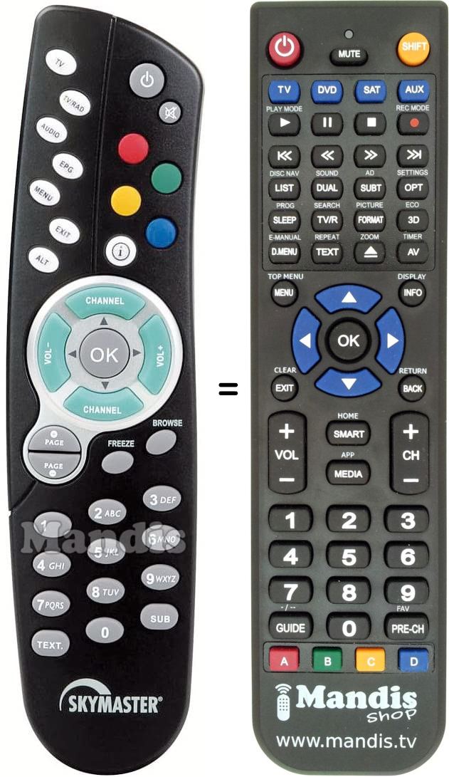 Replacement remote control Skymaster XHD 250