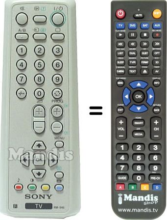 Télécommande équivalente Sony RM 946