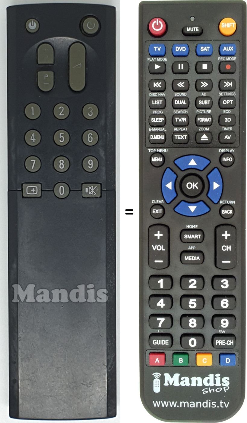 Télécommande équivalente RC9076/00B