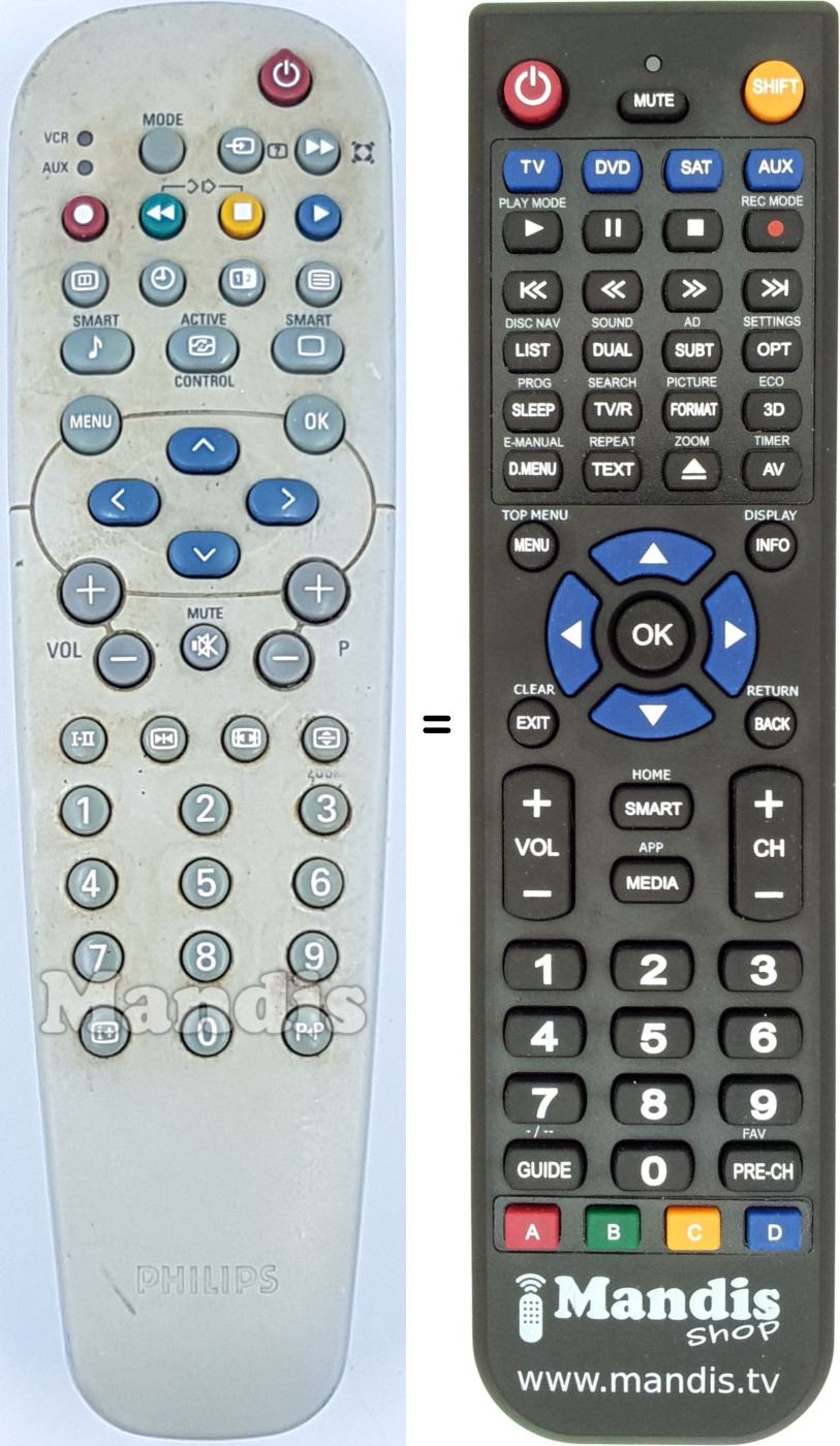 Télécommande équivalente Philips 312814713341