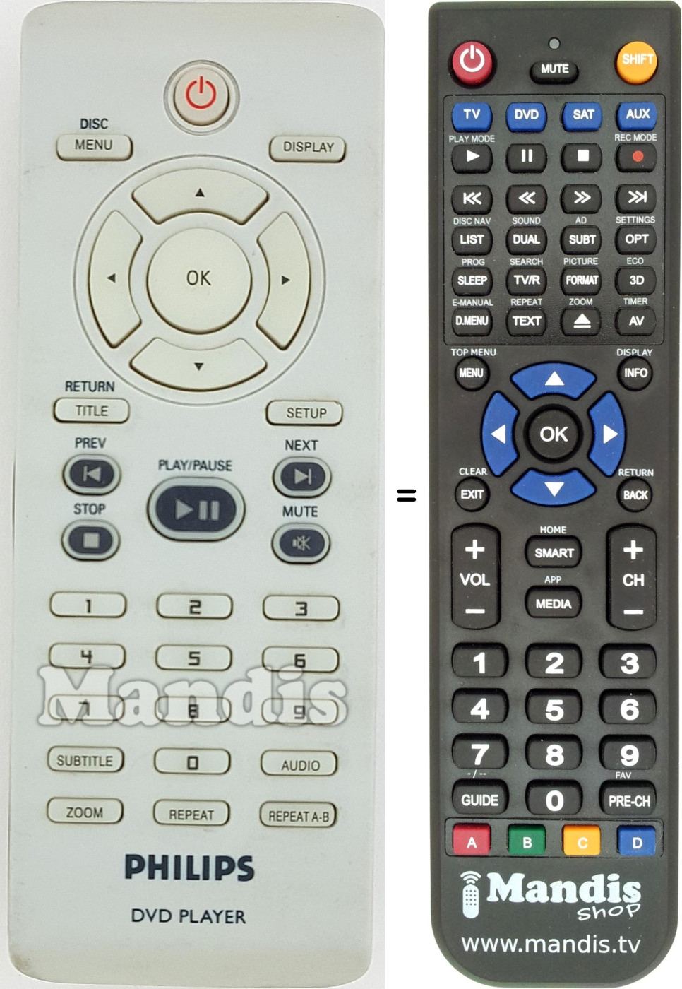 Télécommande équivalente 314107936321