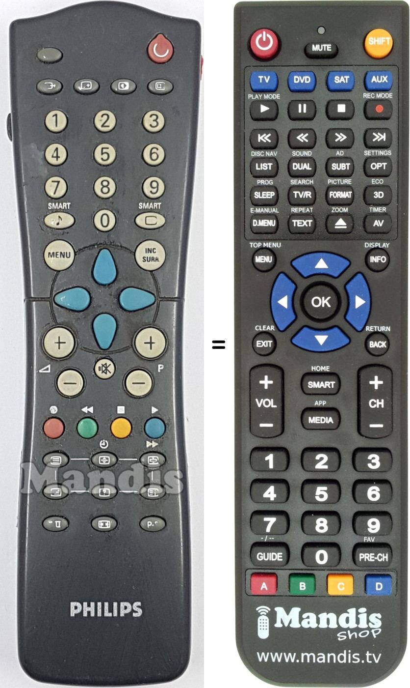 Replacement remote control Philips RC 2541 / 01