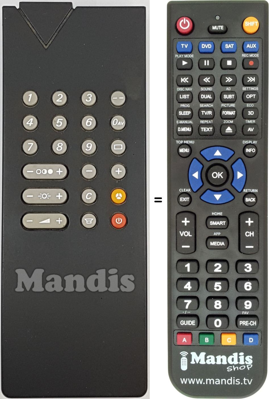Replacement remote control 56521350