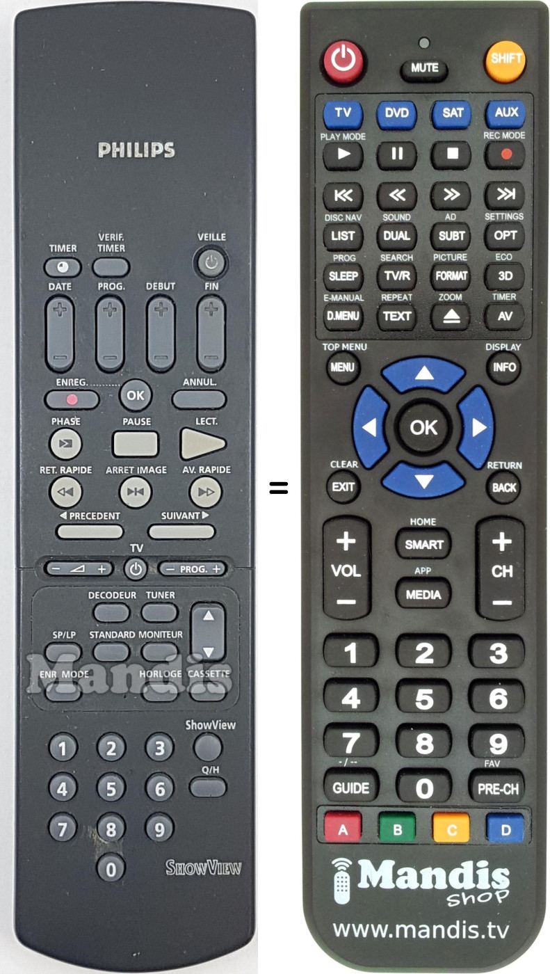 Télécommande équivalente RT740-144