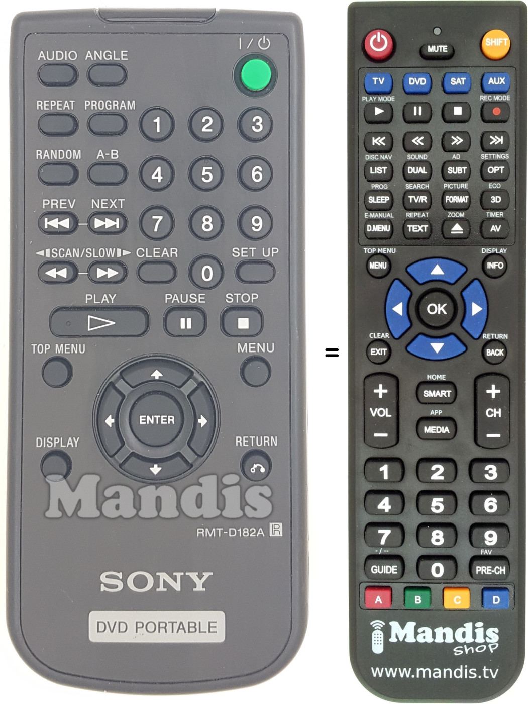 Télécommande équivalente RMT-D 182 A