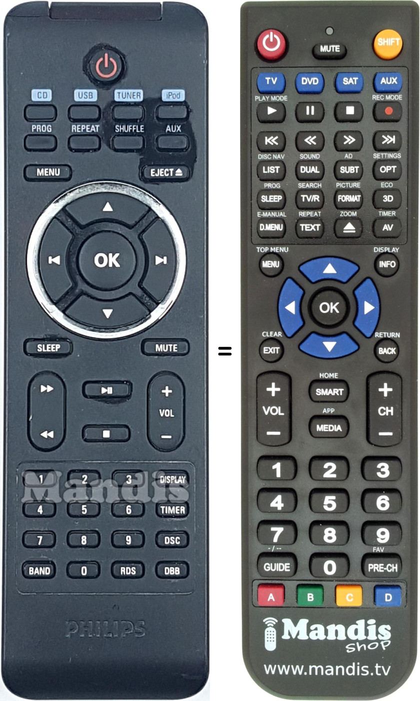 Télécommande équivalente Philips 996510029696