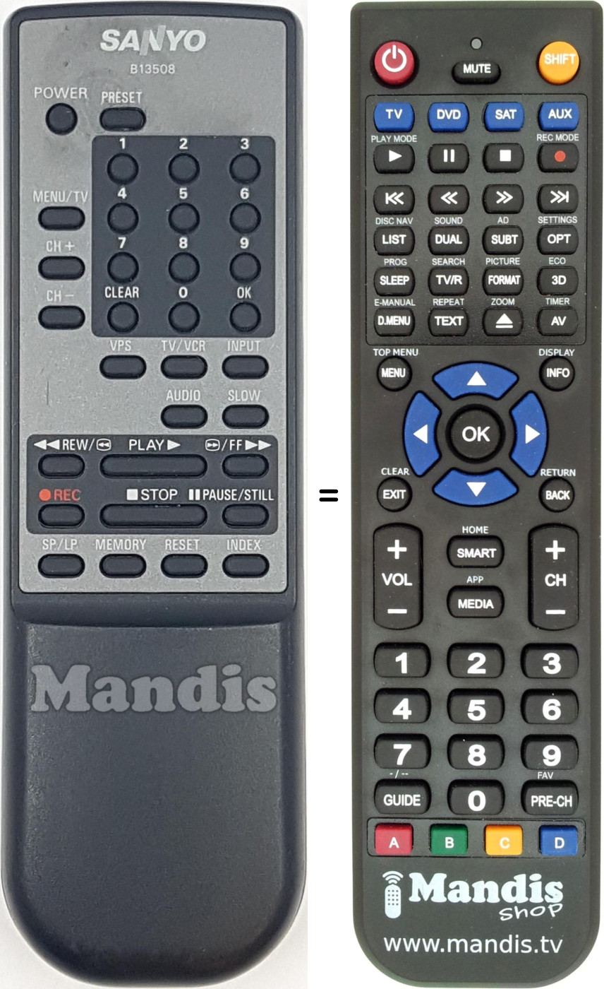 Télécommande équivalente B13508