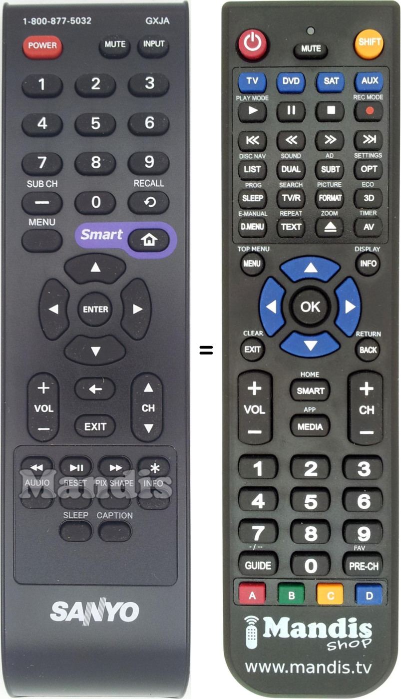 Replacement remote control GXJA