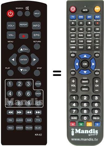 Replacement remote control Spectra KR-62