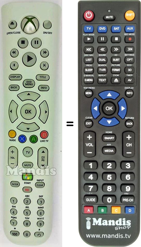 Replacement remote control XBOX360-Universal