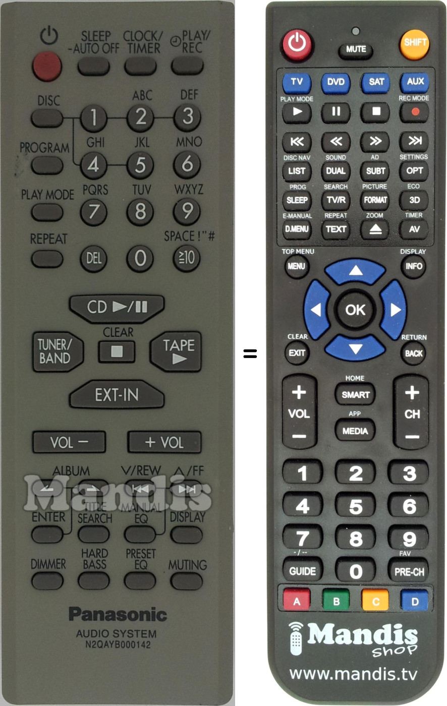 Replacement remote control N2QAYB000142