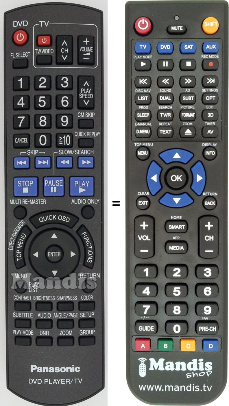 Replacement remote control N2QAYB000198