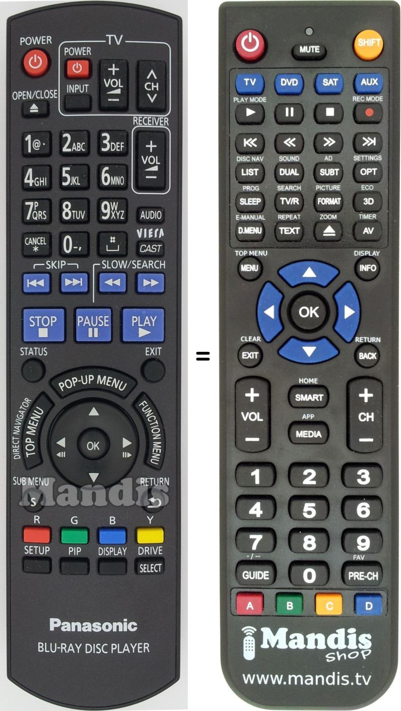 Replacement remote control N2QAYB000508