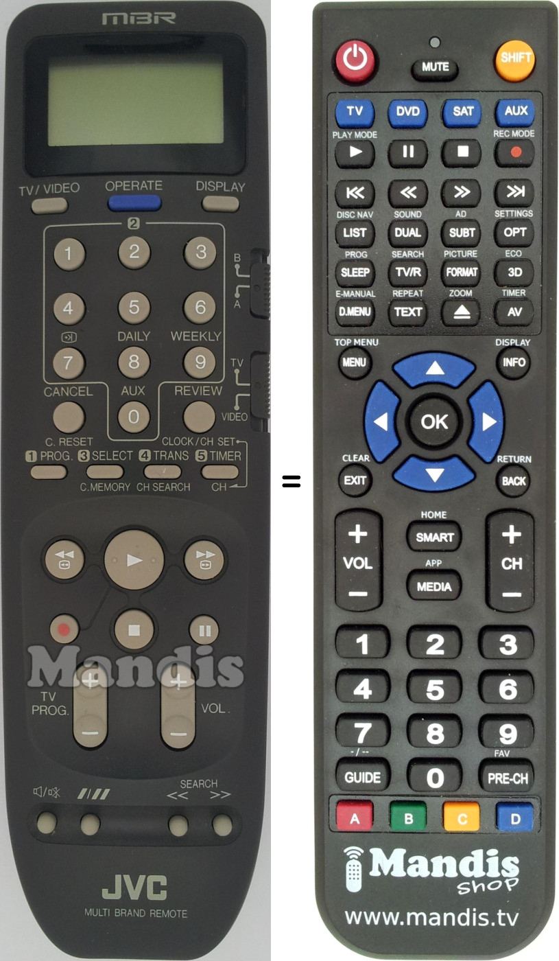 Télécommande équivalente JVC PQ 11534