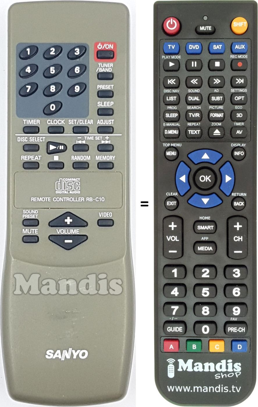 Télécommande équivalente RB-C10