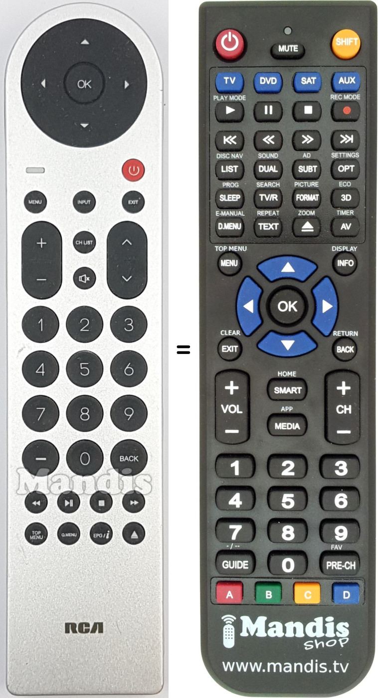 Replacement remote control RE20QP215