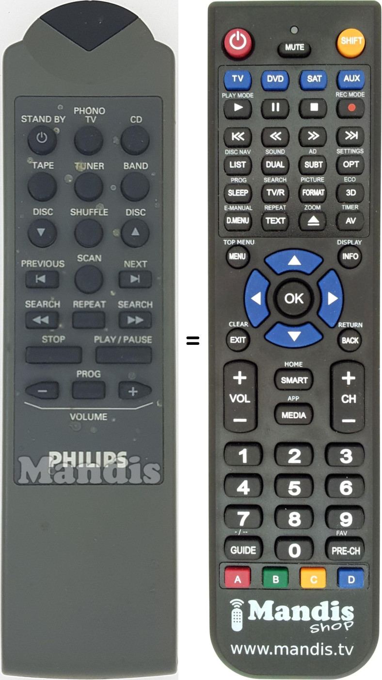 Replacement remote control RH6820-01