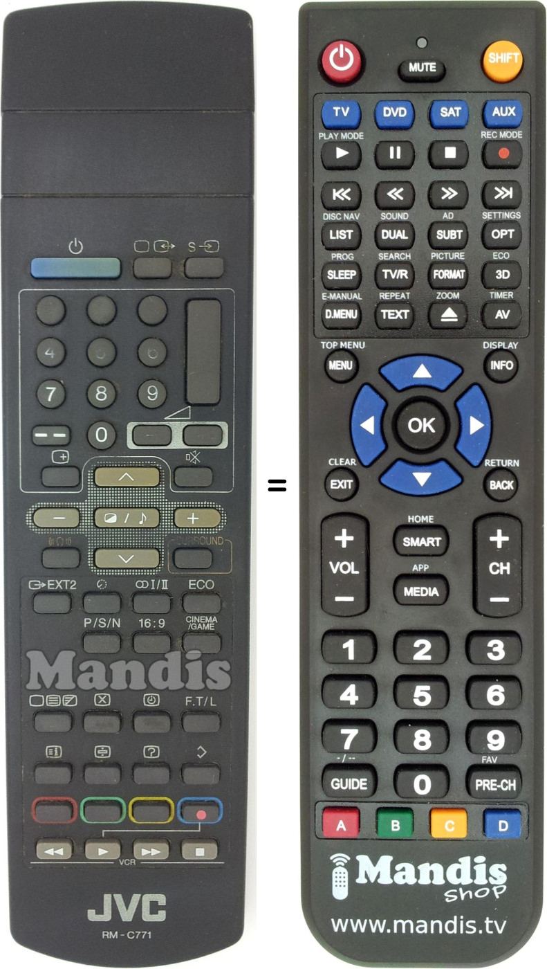 Télécommande équivalente RM-C 771