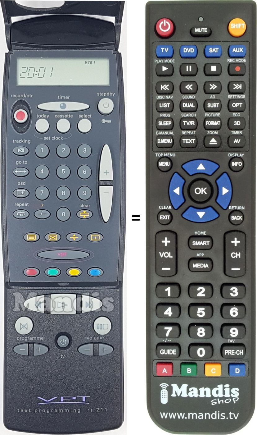 Replacement remote control RT211-114