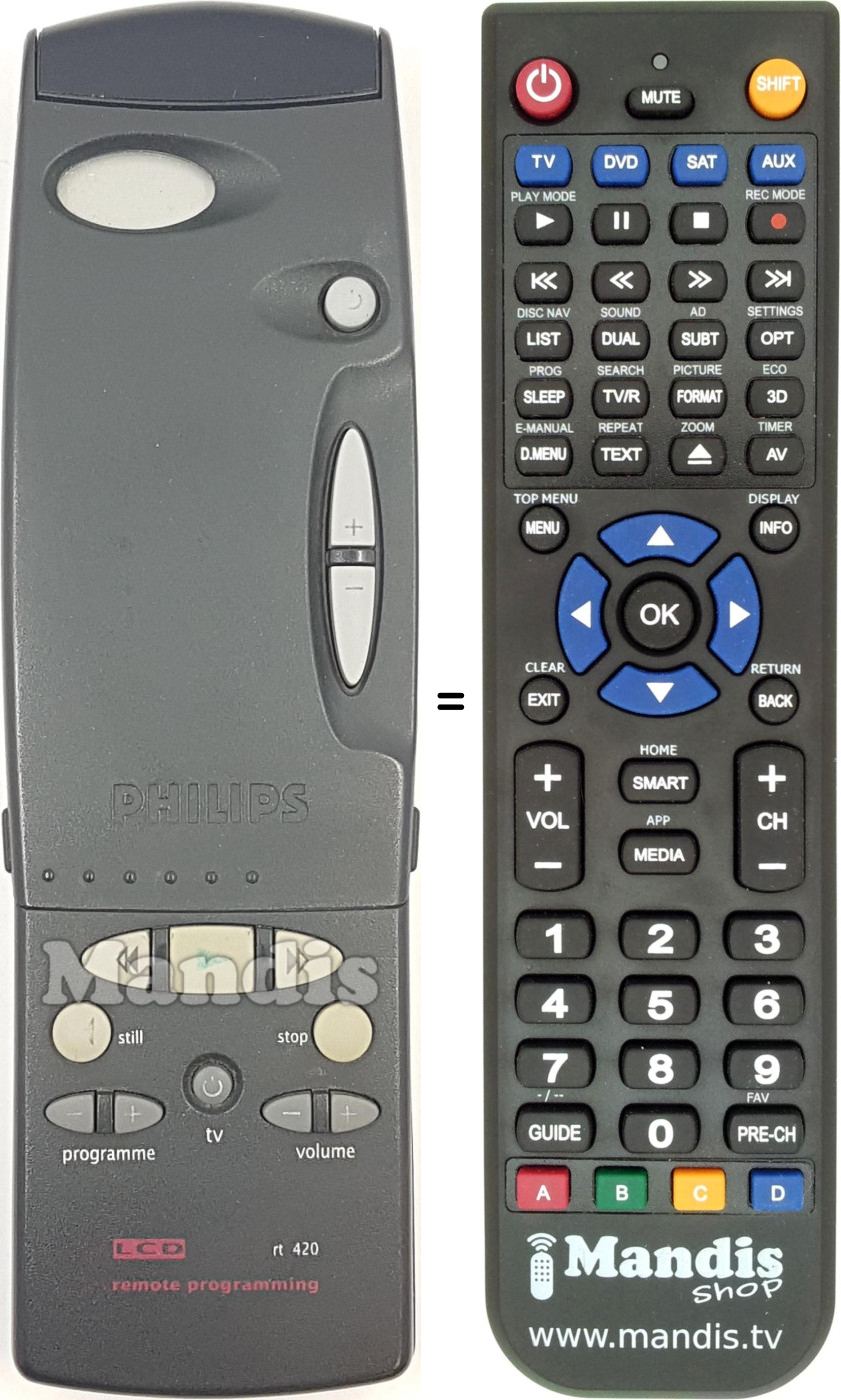 Télécommande équivalente RT420-114