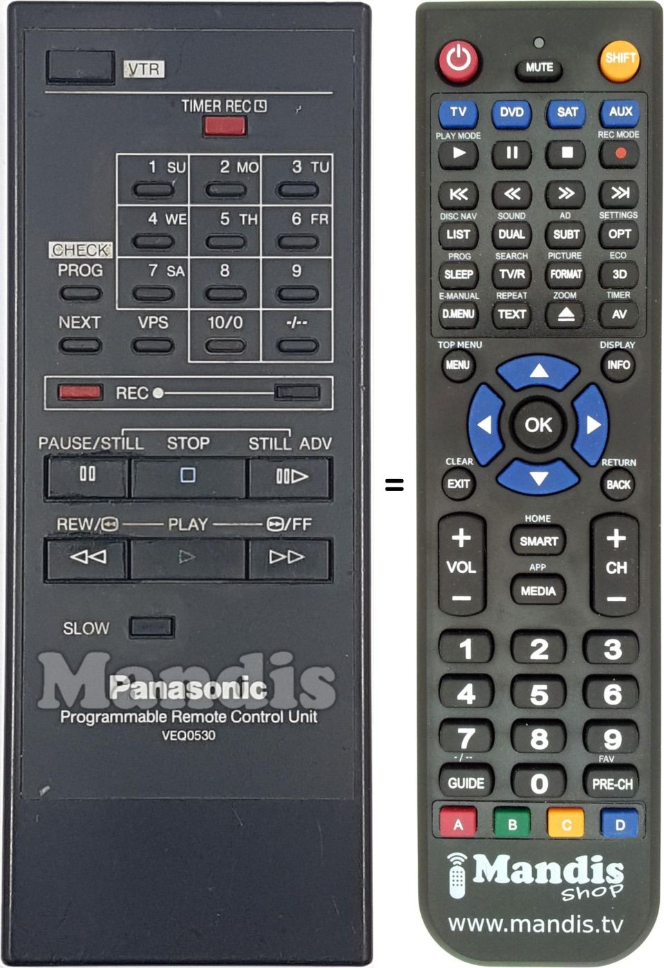 Replacement remote control VEQ0530