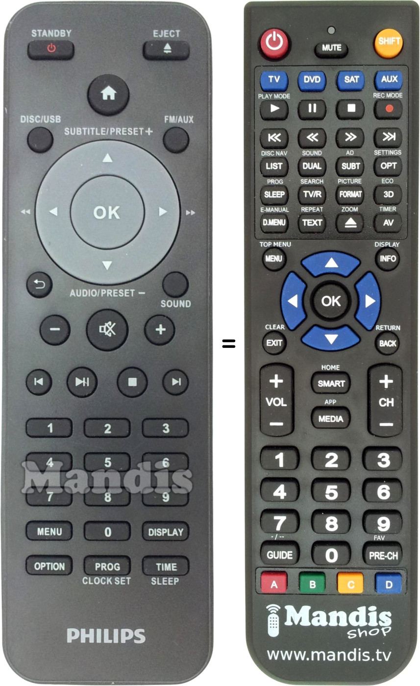 Télécommande équivalente Philips 996510061053