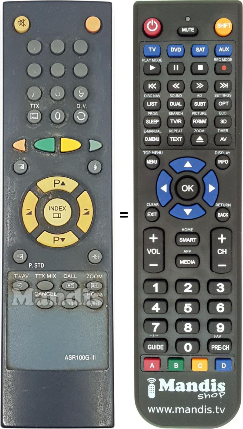 Télécommande équivalente ASR100GIII