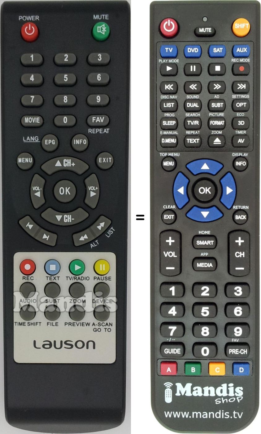 Télécommande équivalente LAU003