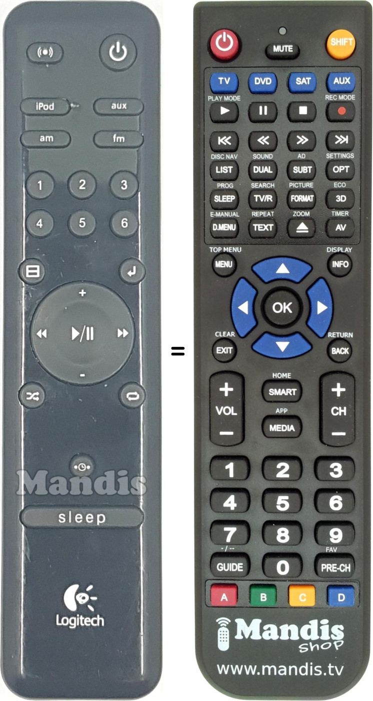 Replacement remote control LOG008