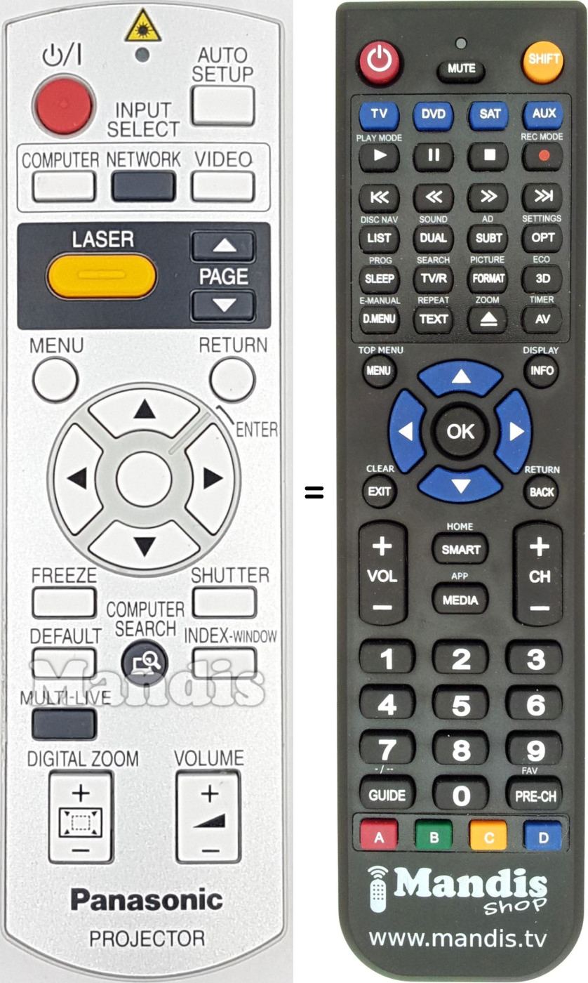 Replacement remote control Panasonic N2QAYB000152