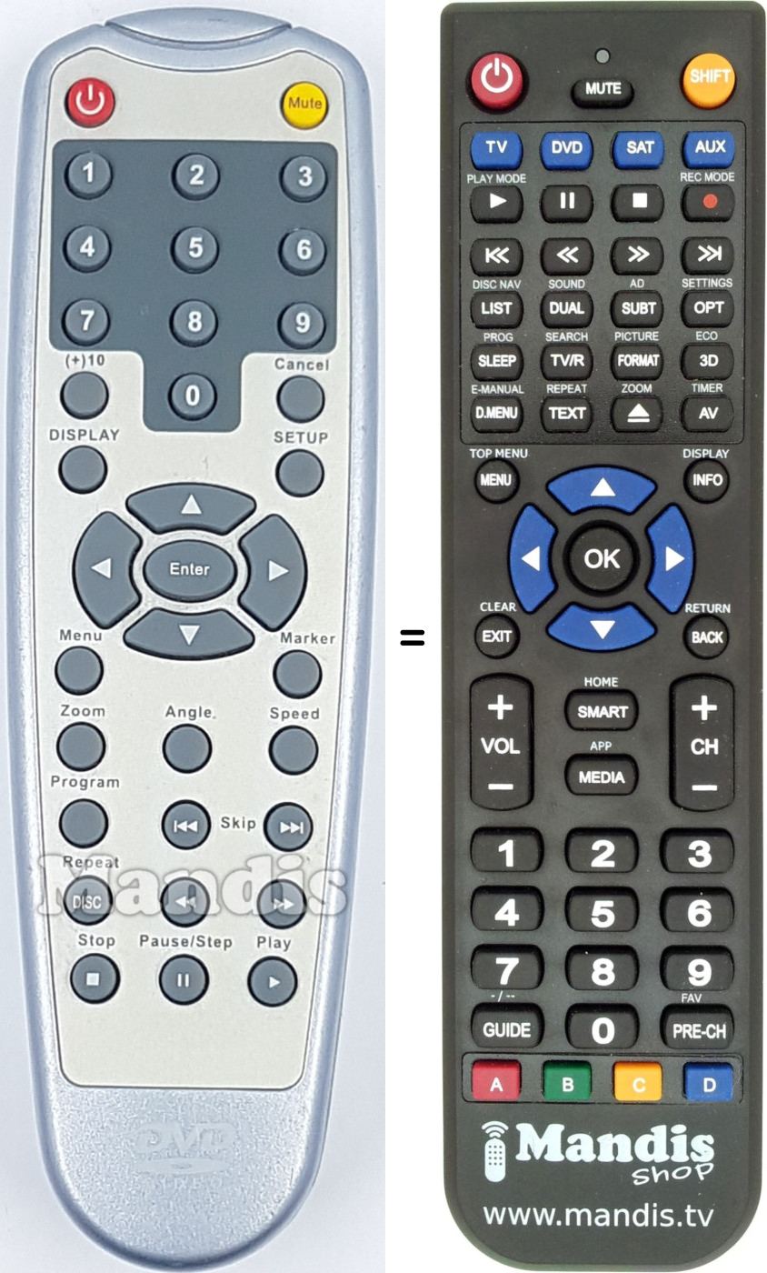 Télécommande équivalente REMCON1687