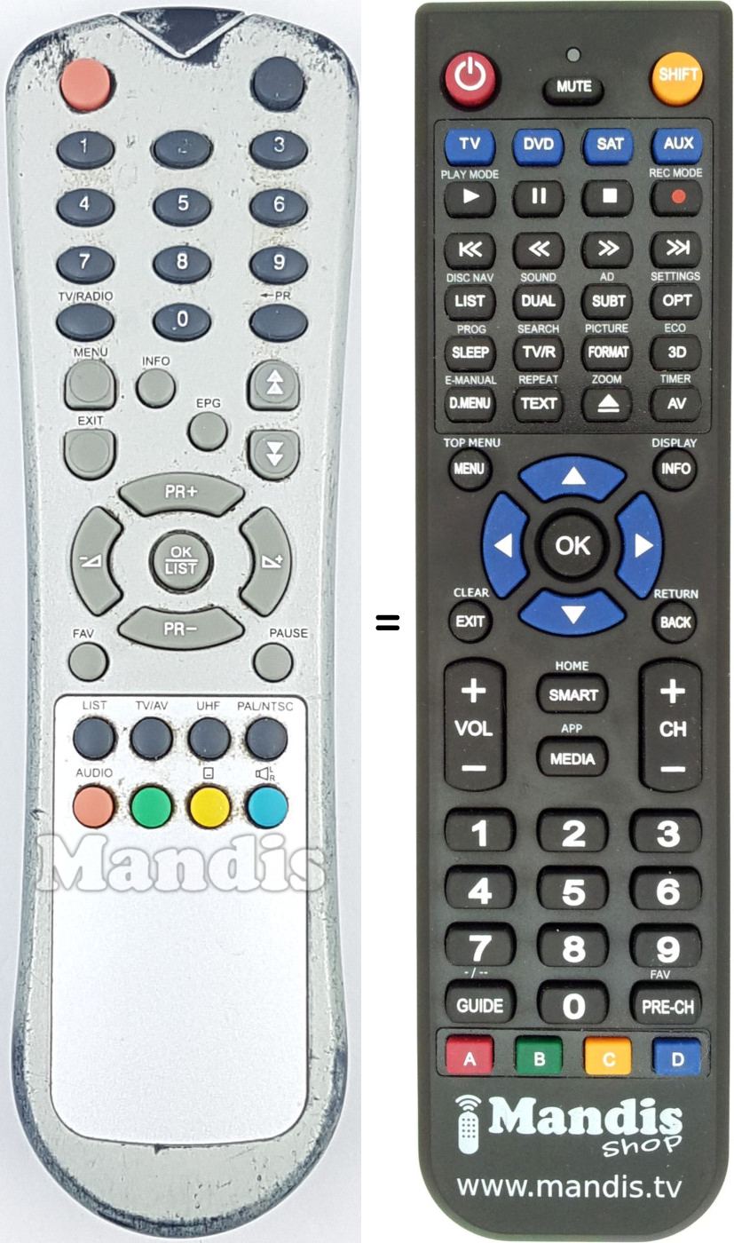 Télécommande équivalente REMCON1692