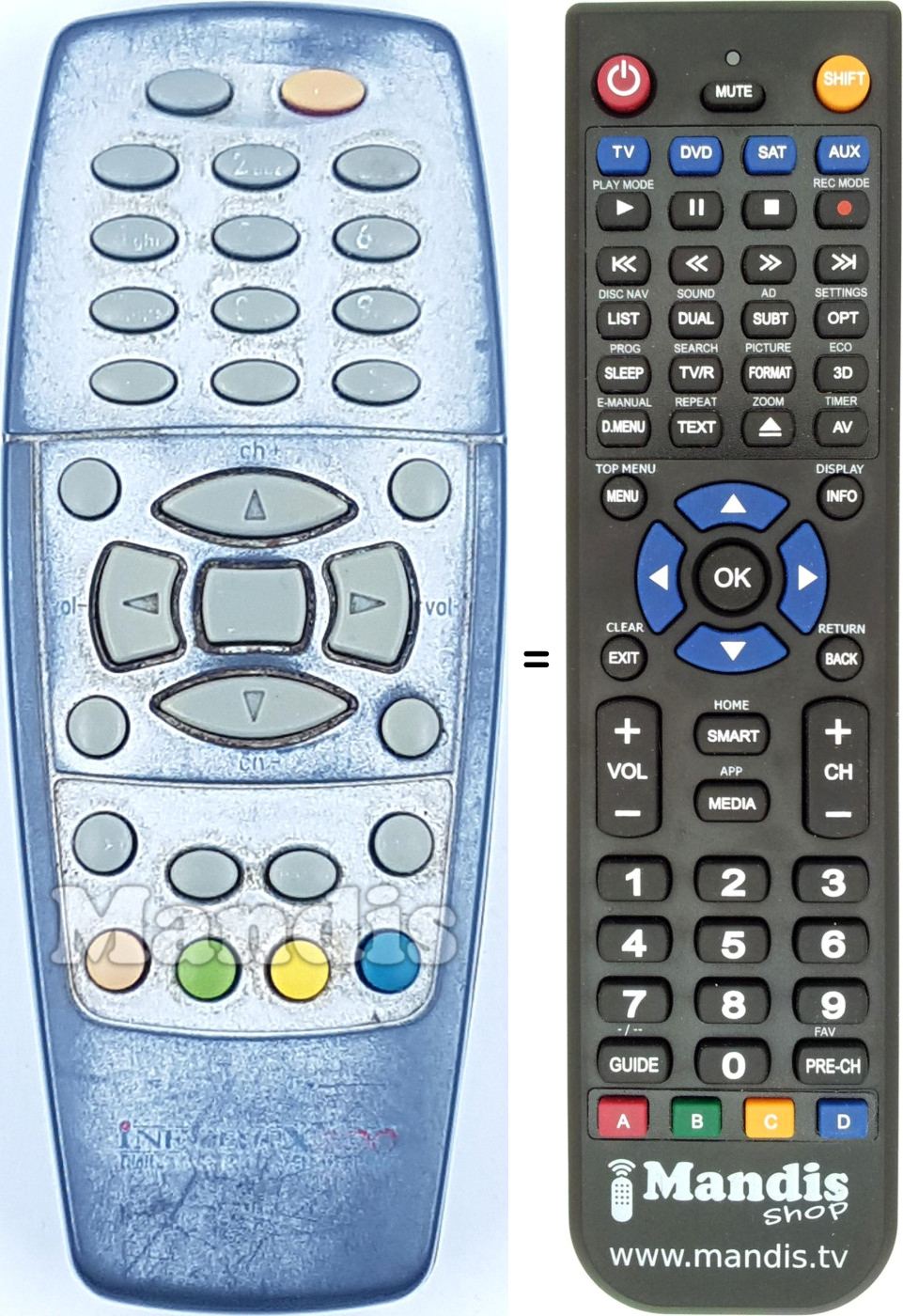 Télécommande équivalente REMCON1695