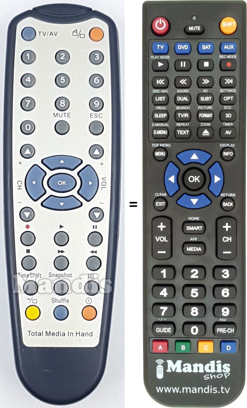 Télécommande équivalente REMCON1751