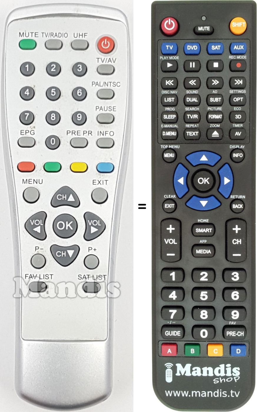 Télécommande équivalente REMCON1762