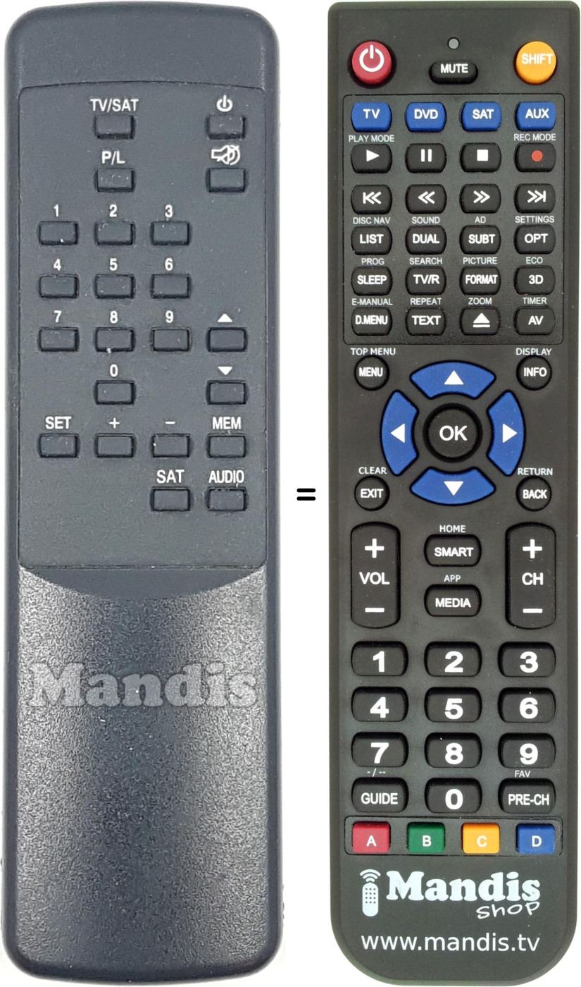 Télécommande équivalente REMCON1763