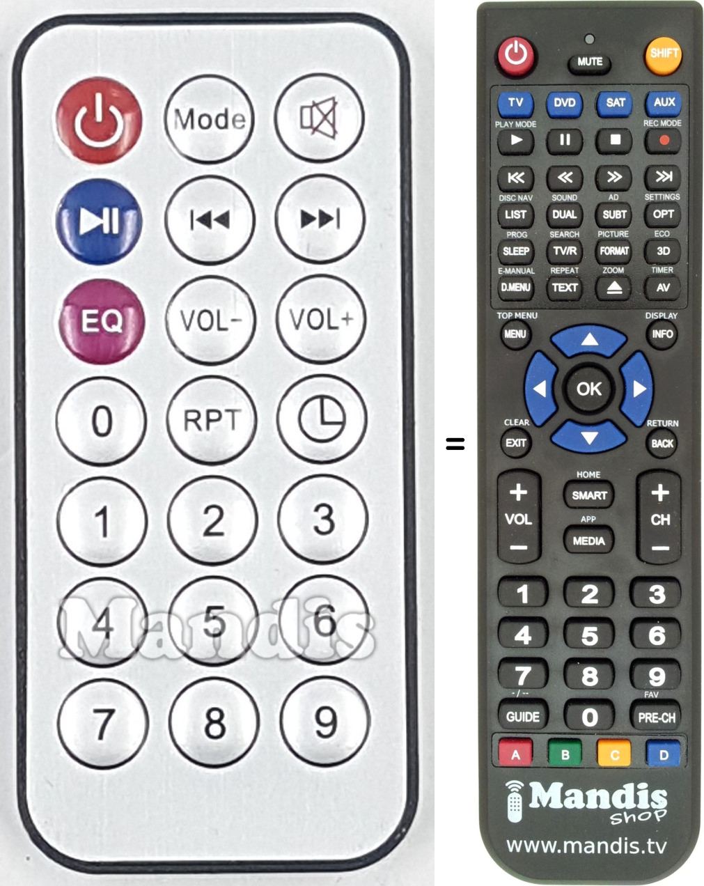 Télécommande équivalente REMCON1783
