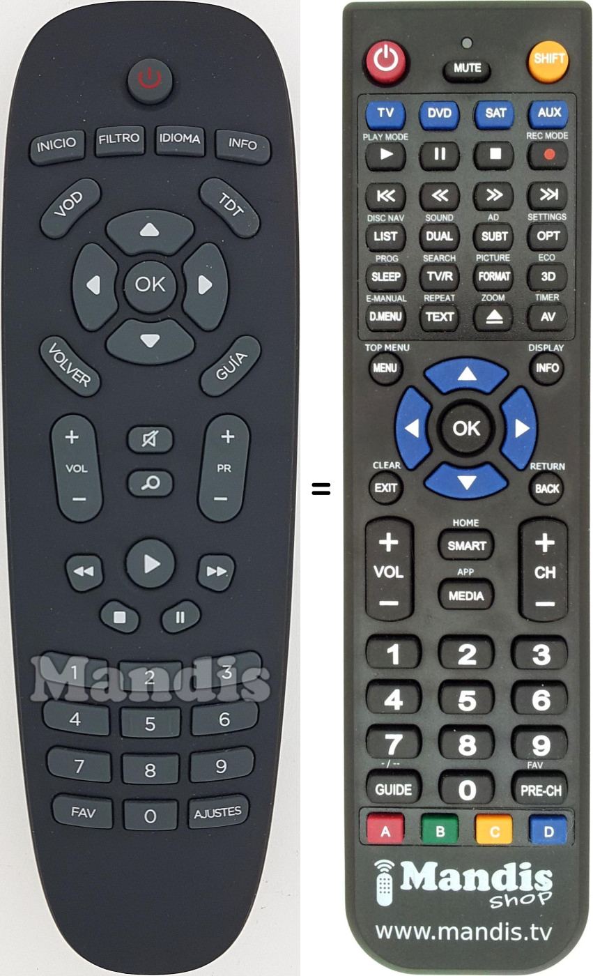 Replacement remote control T4HS131537K