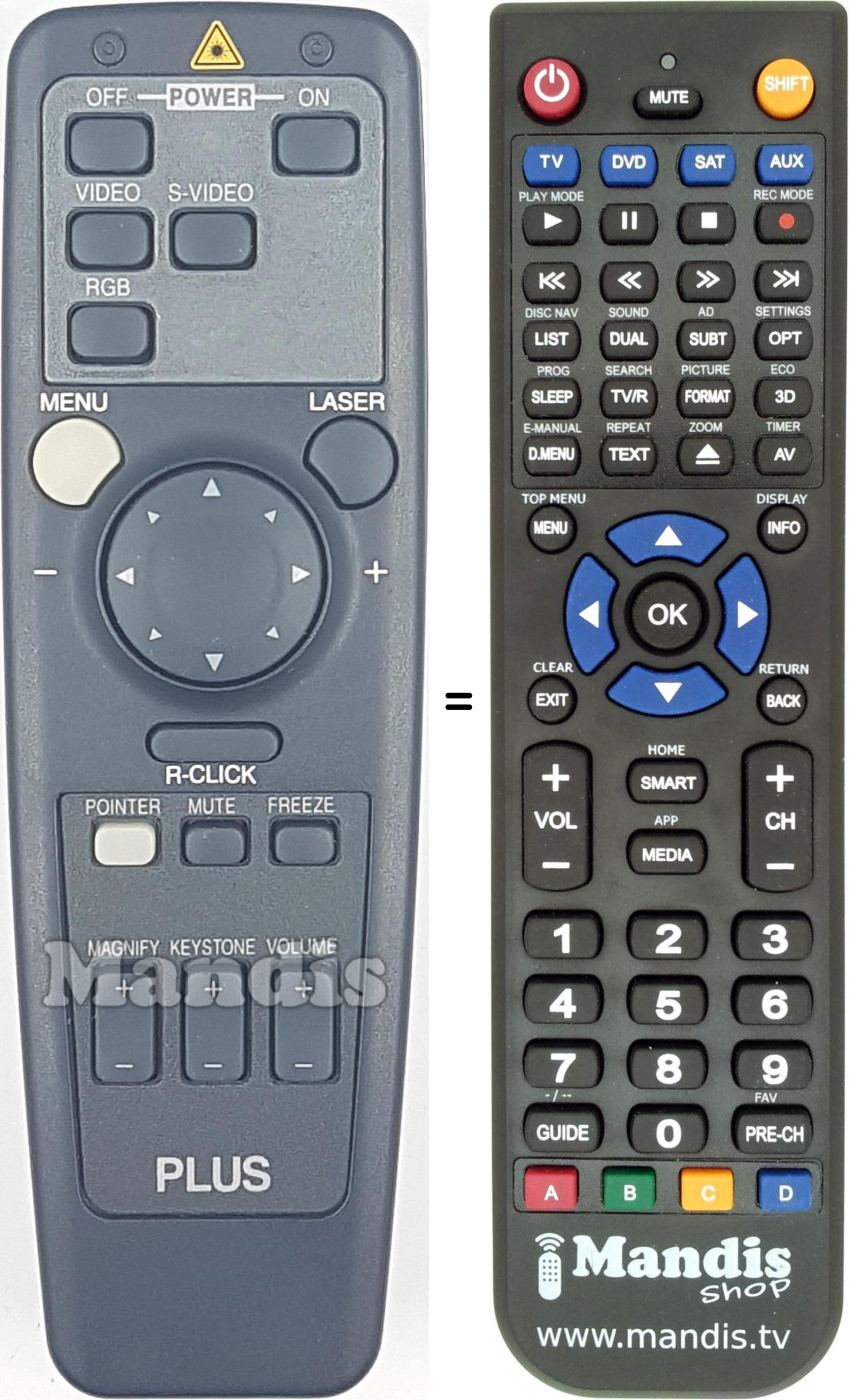 Replacement remote control U2-870R