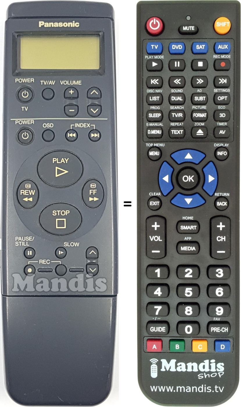 Replacement remote control Panasonic VEQ1866