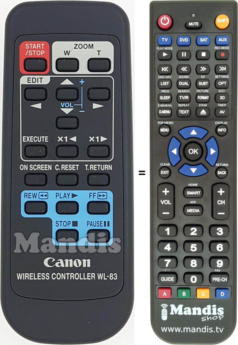 Replacement remote control WL-83