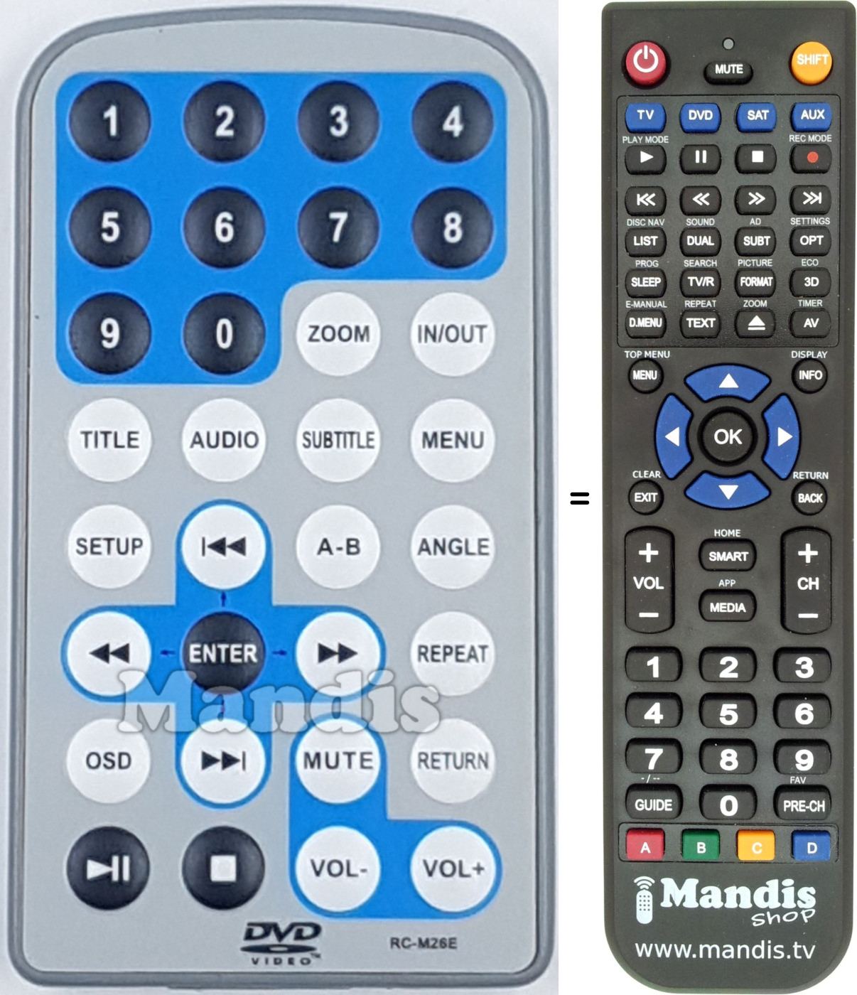 Télécommande équivalente RC-M26E