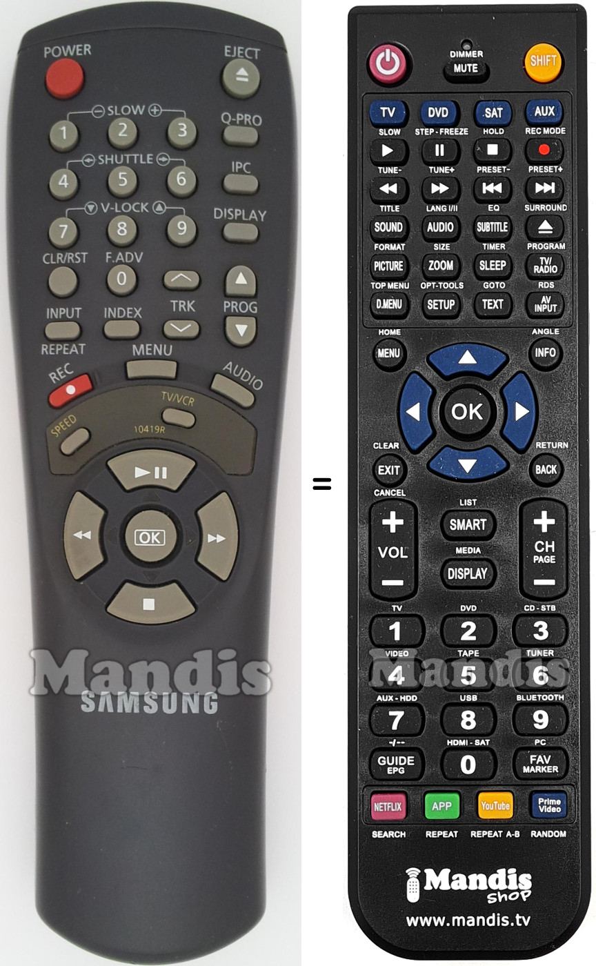 Replacement remote control Samsung 10419 R