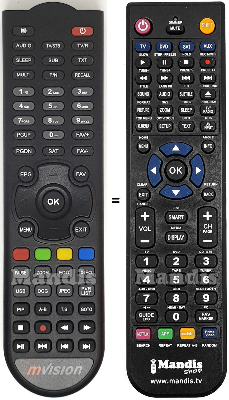 Replacement remote control HD450T