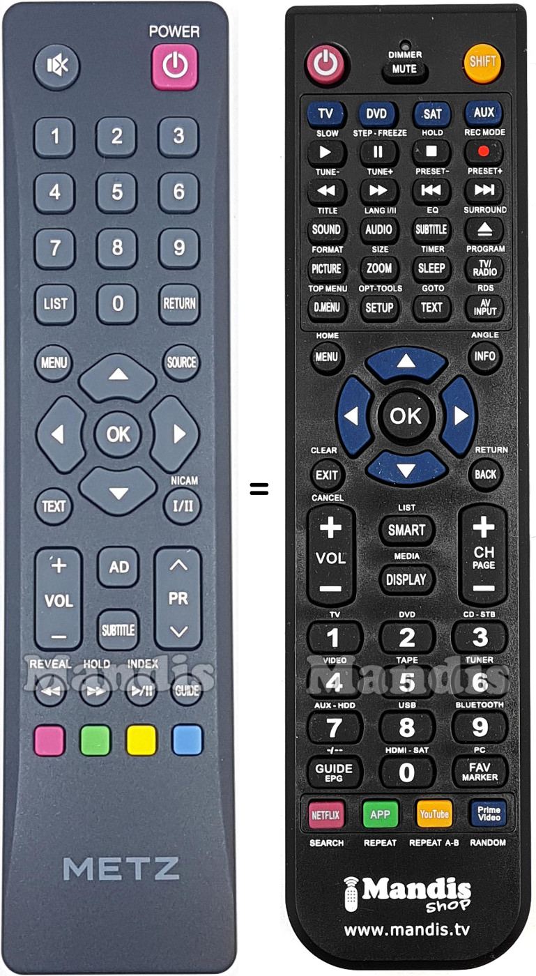 Télécommande équivalente Metz 32MTB2000