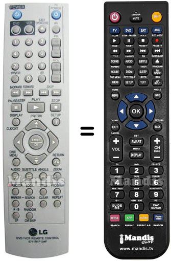 Replacement remote control LG 6711R1P104F