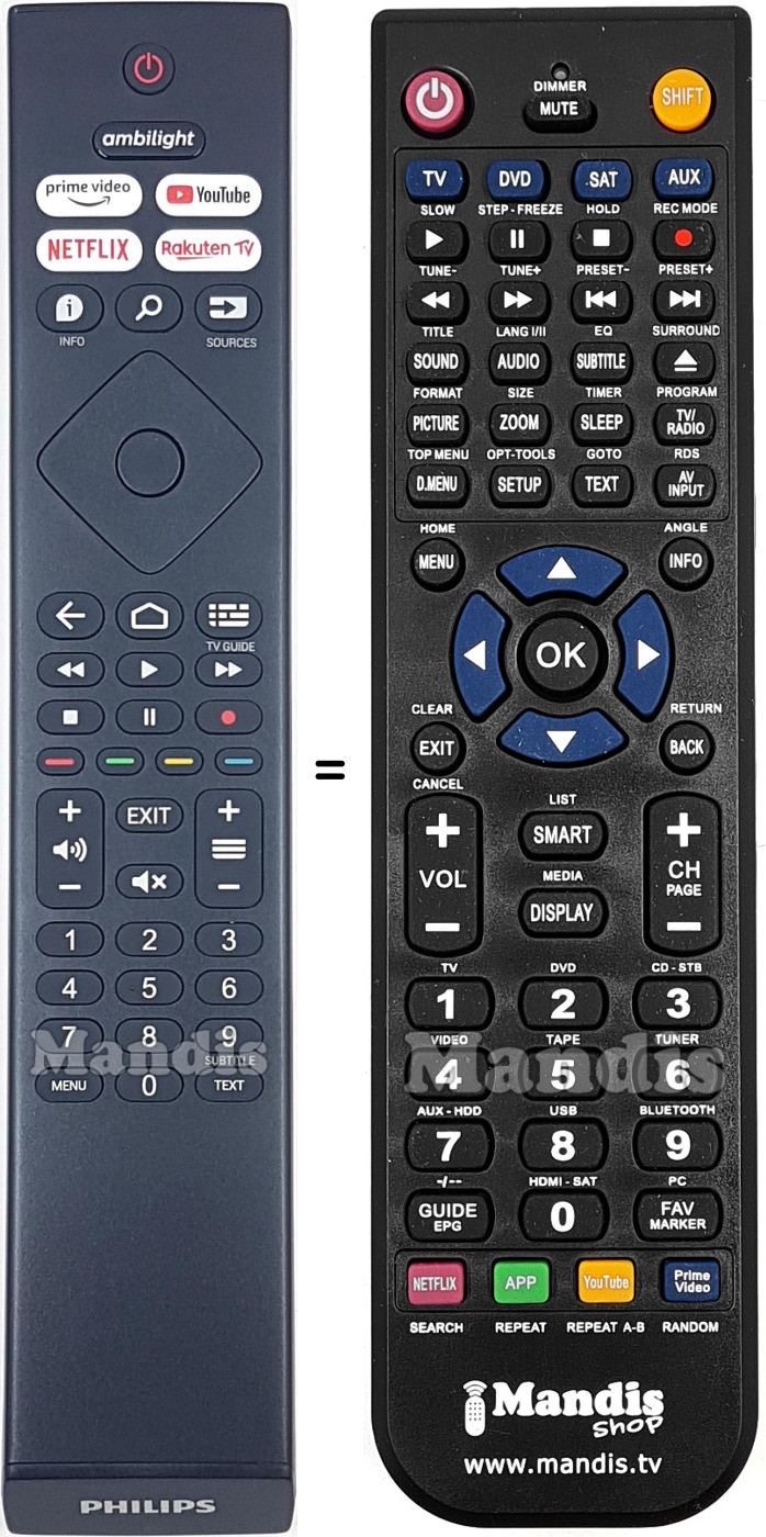 Replacement remote control Philips 996592100234