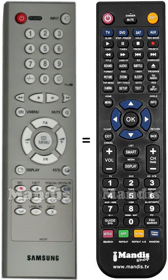 Gleichwertige Fernbedienung Samsung AA59-00221F