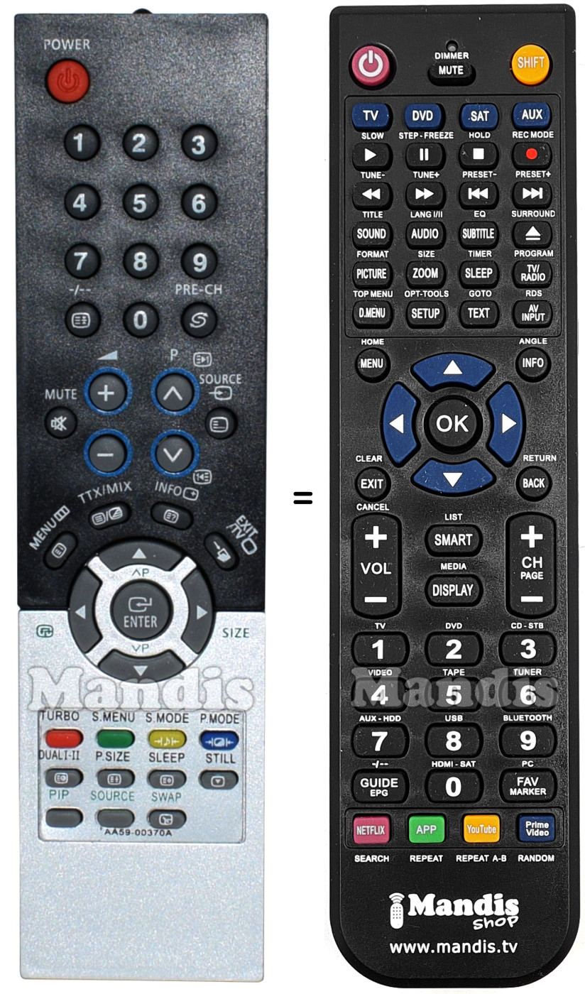 Gleichwertige Fernbedienung Samsung AA59-00370A